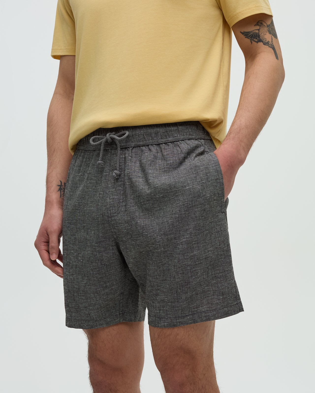 Hemp Joshua Short — Graphite Heather by Tentree — view 4
