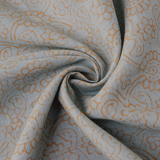 Pale Blue/Straw Hemp/Raw Silk Fabric by the Yard — Hemp Silk Threads