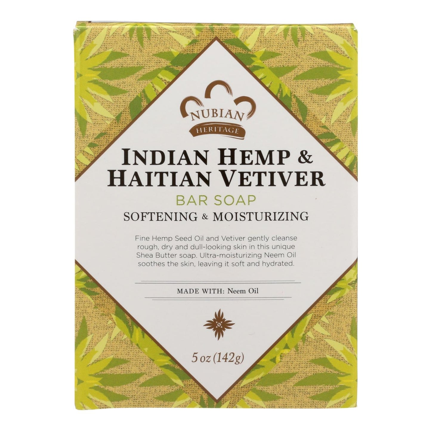Nubian Heritage Indian Hemp & Haitian Vetiver Bar Soap - 5 Oz