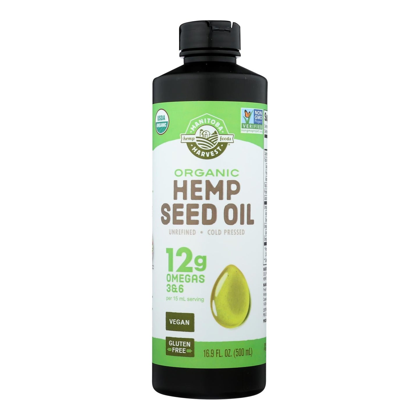 Manitoba Harvest Organic Hemp Oil - Nutritious & Omega-Rich, 16.9 fl oz   (Pack of 2)