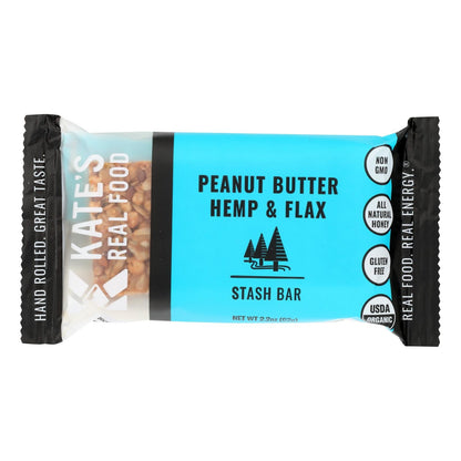 Kate's Real Food Stash Peanut Butter Hemp & Flax Bar, 2.2 oz (Case of 12)