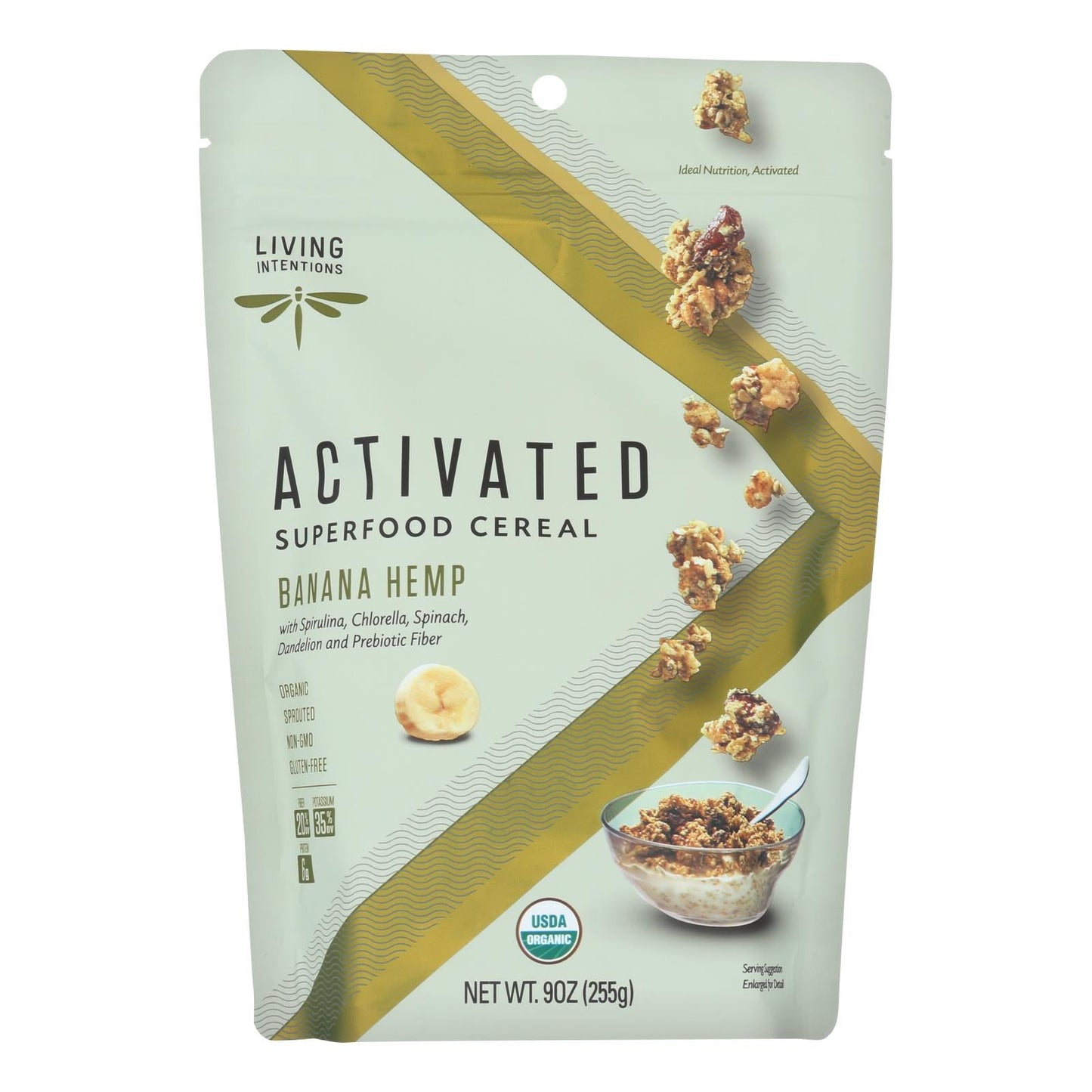 Living Intentions Activated Superfood Cereal, Banana Hemp, 6-Pack, 9 Oz Each