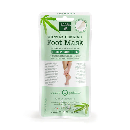 Earth Therapeutics Hemp Oil Peeling Foot Mask, 1 Pair - Exfoliating Foot Treatment