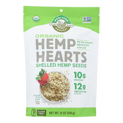 Manitoba Harvest Organic Hemp Hearts Shelled Hemp Seed, 12 oz (Case of 6)