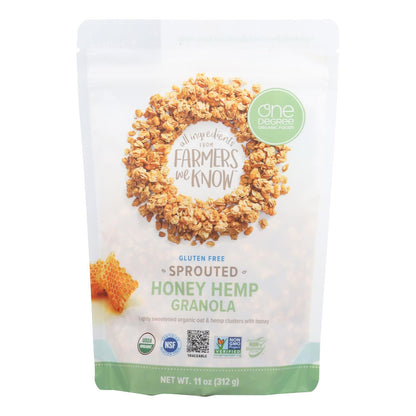 One Degree Organic Foods Honey Sprouted Oat Hemp Granola, 11 oz (Case of 6)
