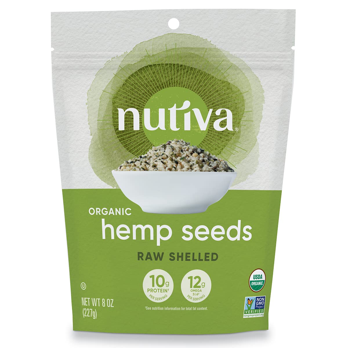 Nutiva Organic Shelled Hempseed, 8 oz, Pack of 6