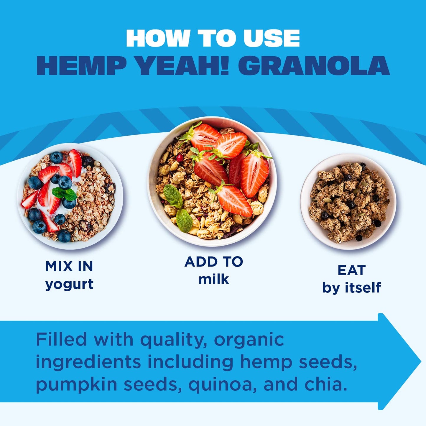 Manitoba Harvest Hemp Blueberry Granola, 10 oz, Pack of 6