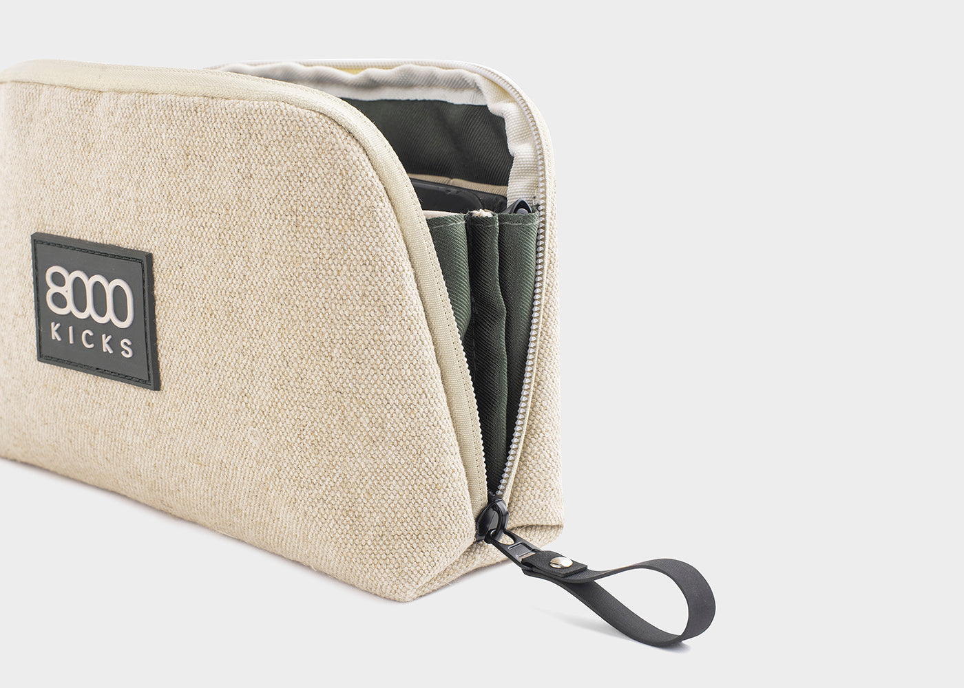 Accessory & Tech Pouch in beige hemp