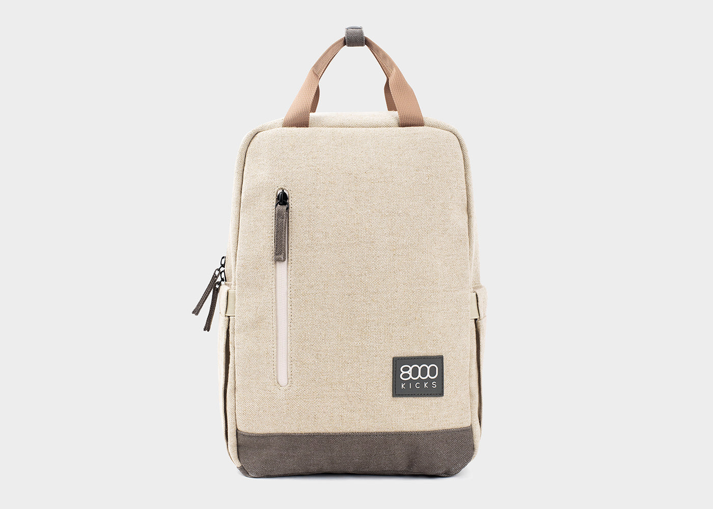 Small Hemp Backpack in Beige and Green