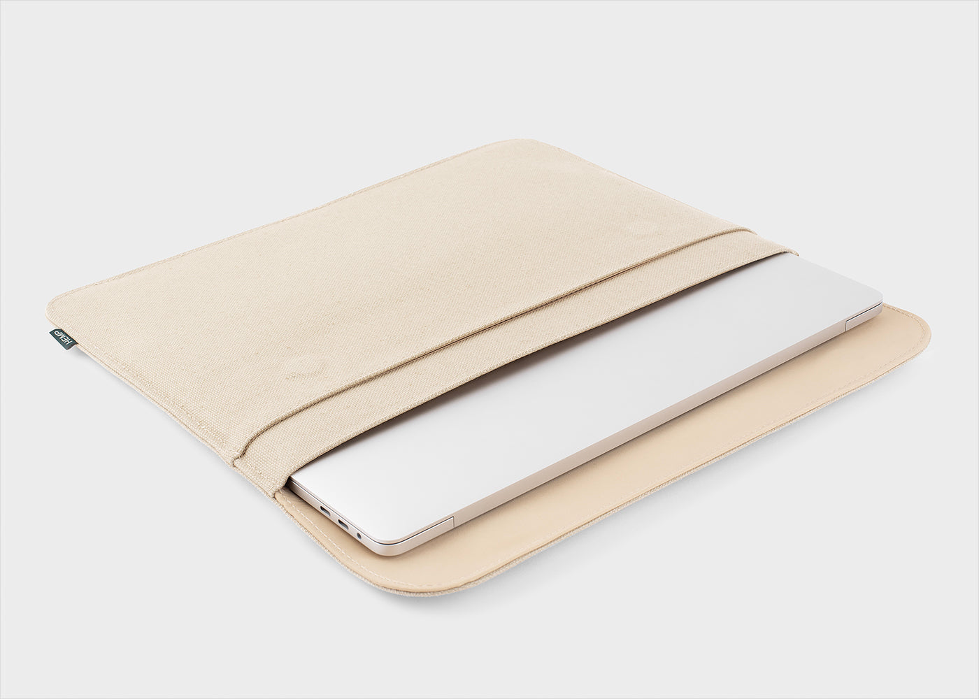 Laptop case in Beige hemp