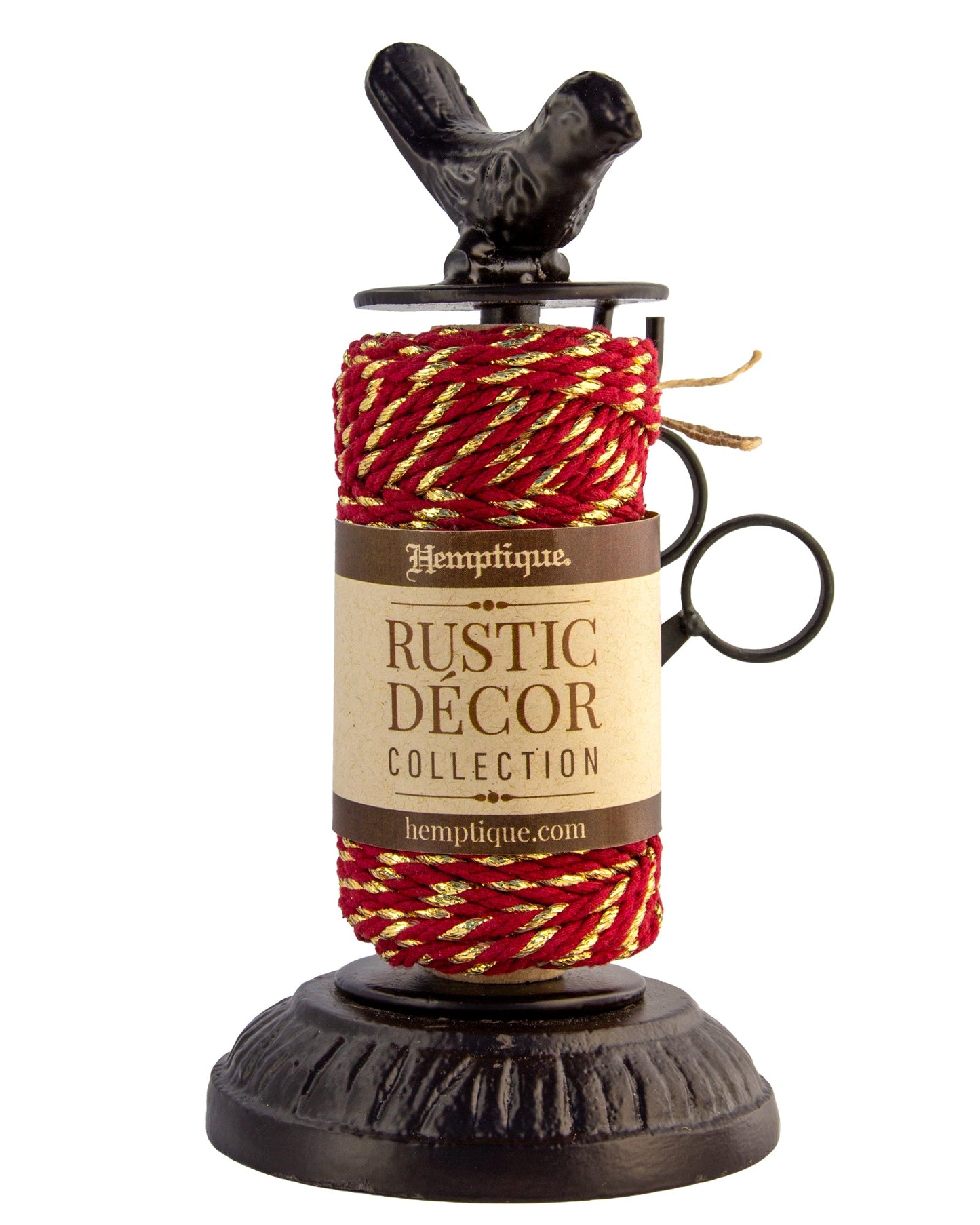 Rustic Décor Cast Iron Cord Holder with Scissors