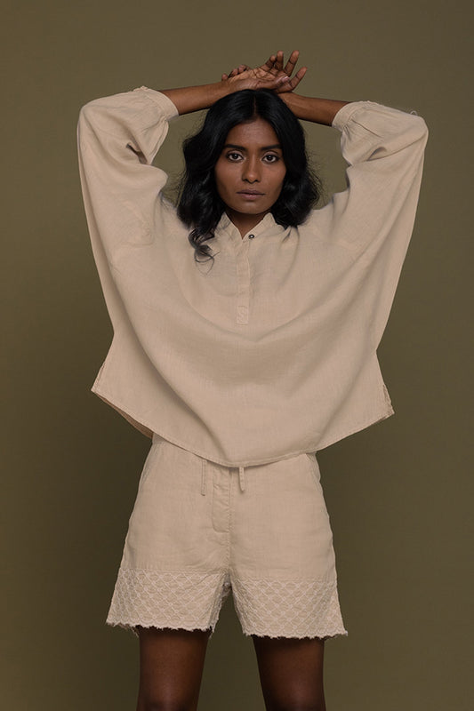 Afternoon Thunderstorm Shirt in Sand Beige