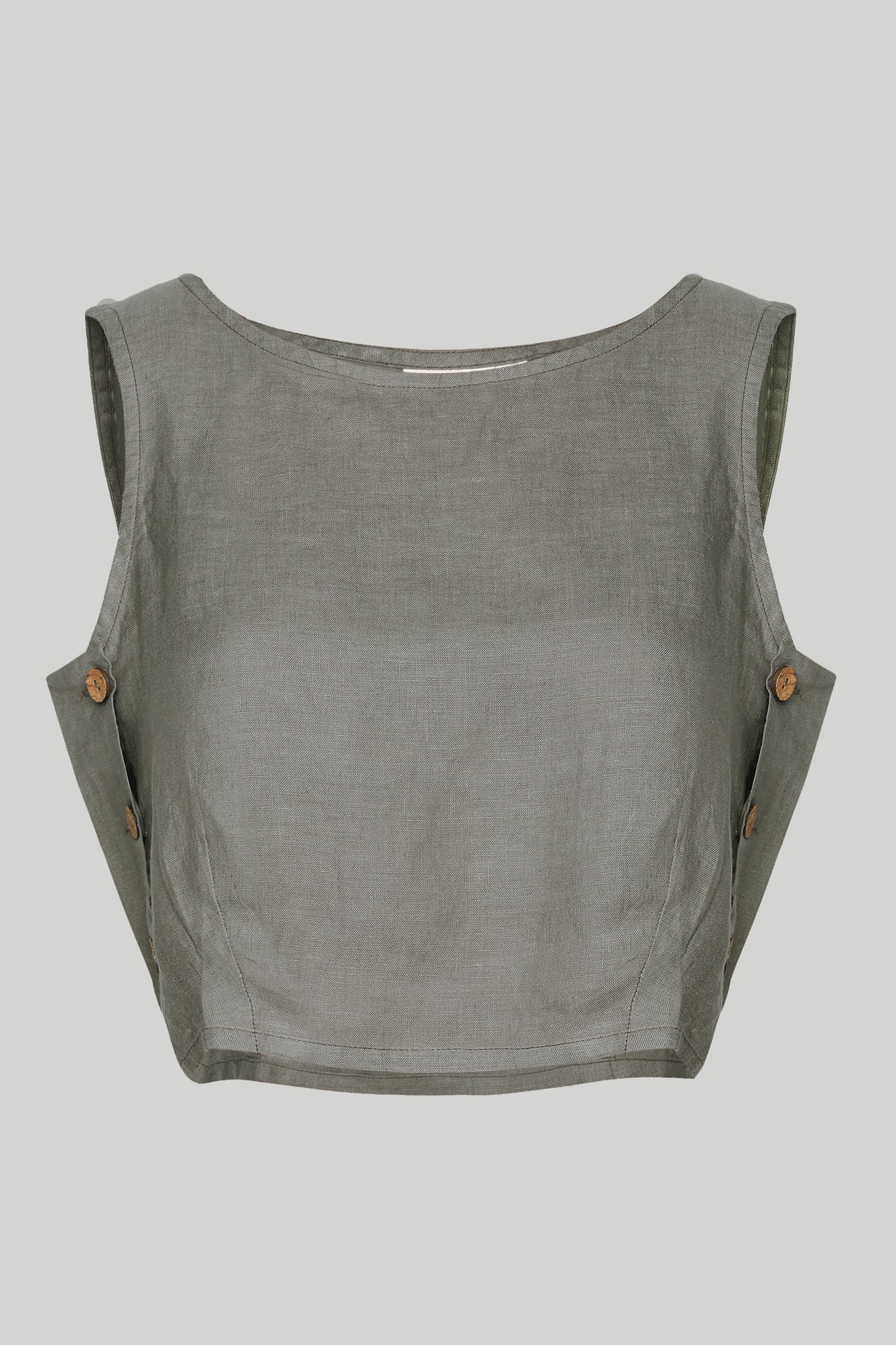 Boxy Crop Top in Dark Green