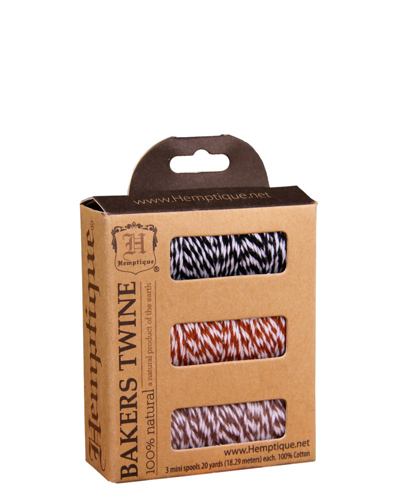 Cotton Bakers Twine 3 Mini Spool Box Set