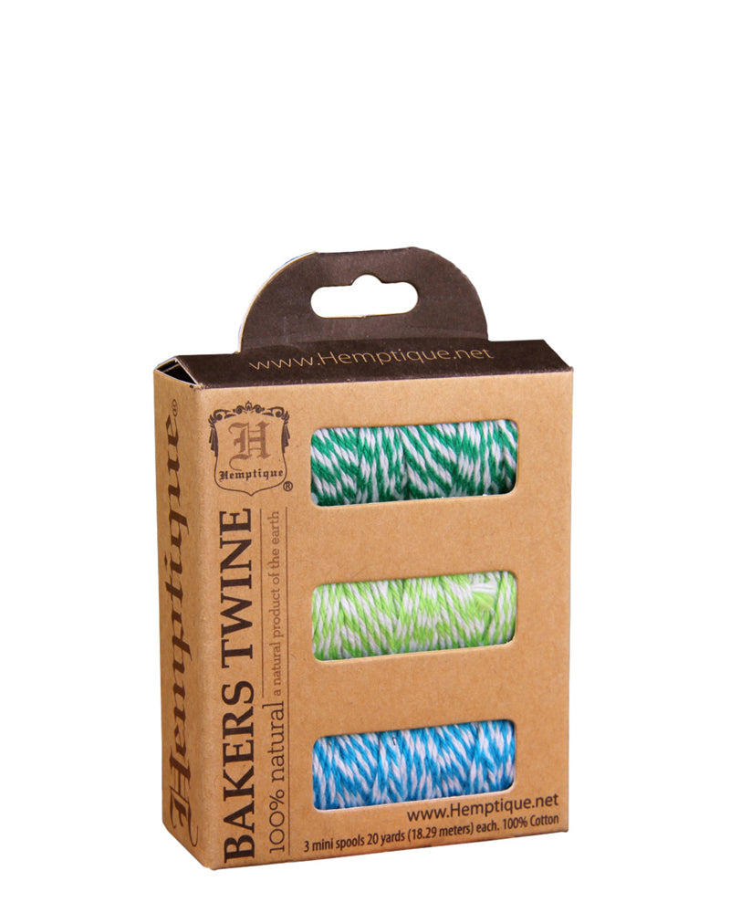 Cotton Bakers Twine 3 Mini Spool Box Set