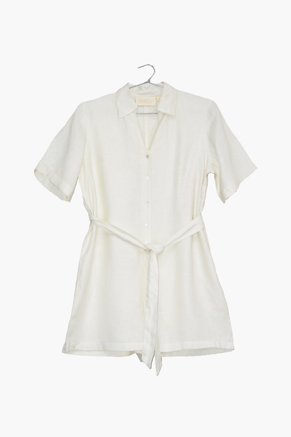 Barefoot in the Park Romper in Off-white
