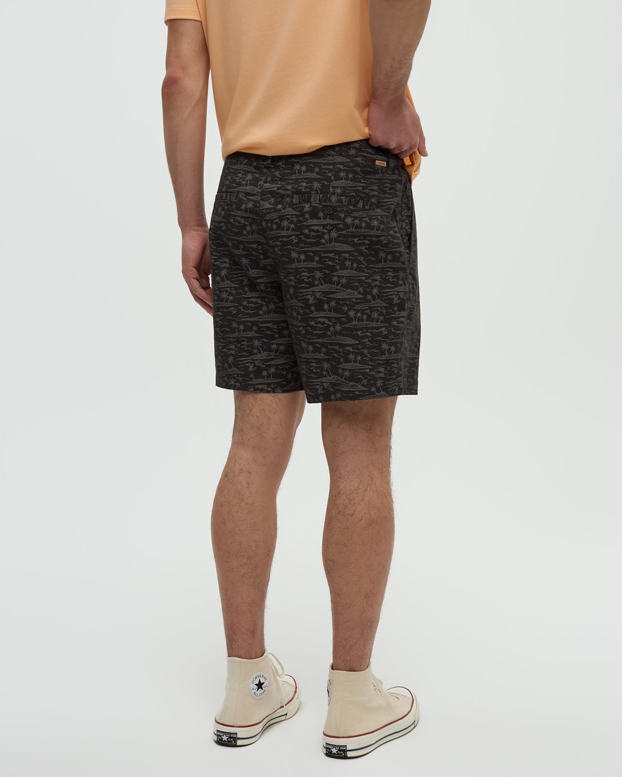 Hemp Latitude 7" Short — Meteorite Black Palm by Tentree — view 3