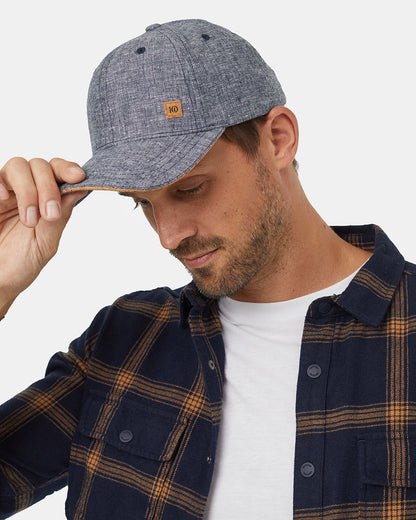 Cork Icon Hemp Elevation Hat — Midnight Blue Heather by Tentree — view 4