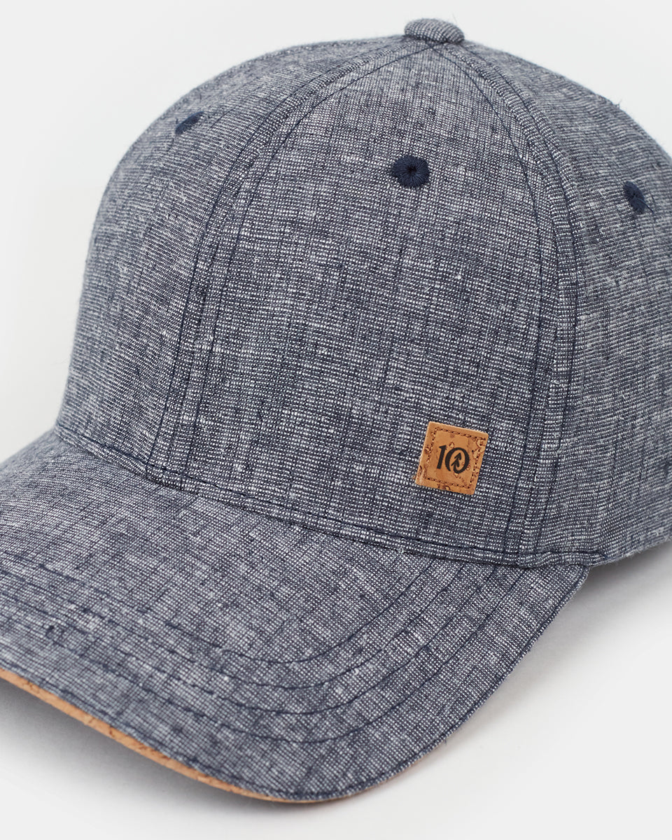 Cork Icon Hemp Elevation Hat — Midnight Blue Heather by Tentree — view 2