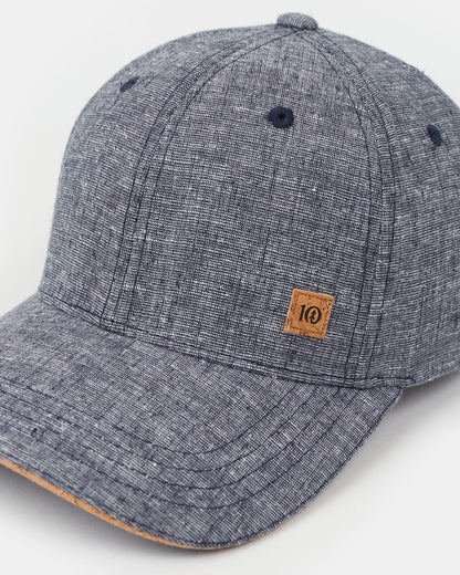 Cork Icon Hemp Elevation Hat — Midnight Blue Heather by Tentree — view 2