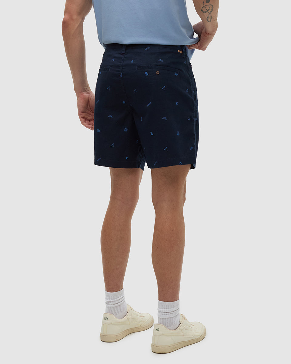 Hemp Latitude 7" Short — Midnight Blue Lake Life by Tentree — view 3