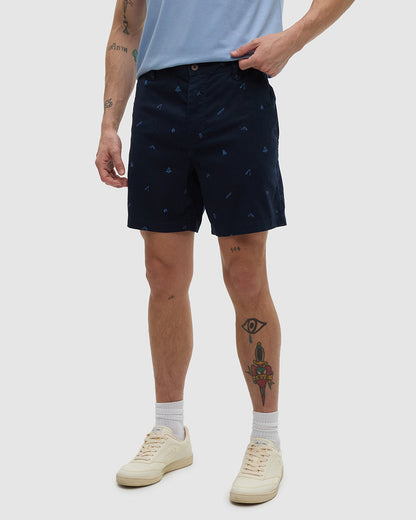 Hemp Latitude 7" Short — Midnight Blue Lake Life by Tentree