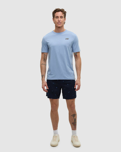 Hemp Latitude 7" Short — Midnight Blue Lake Life by Tentree — view 2