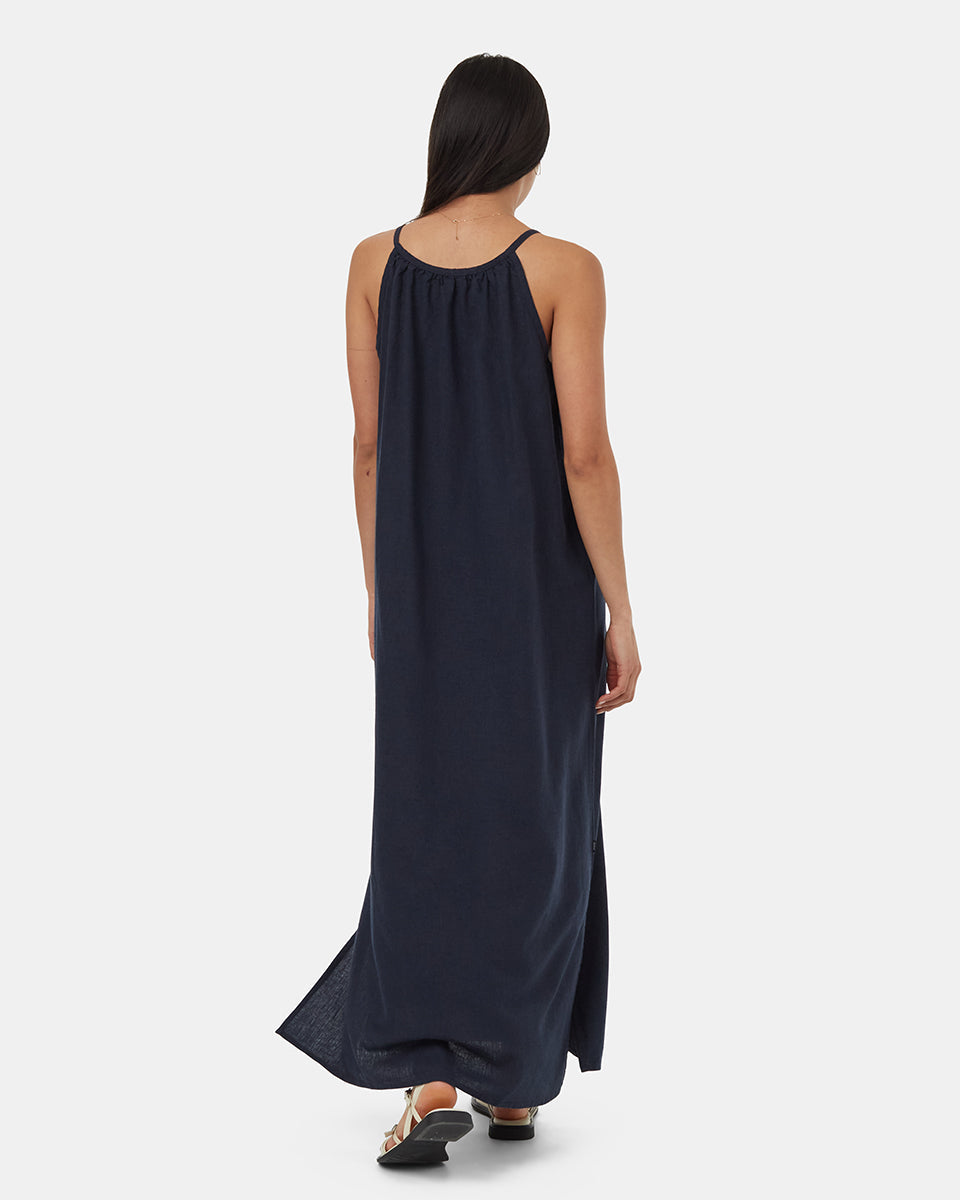 Hemp Reversible Maxi Dress — Midnight Blue by Tentree — view 3