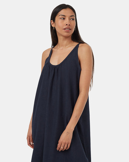 Hemp Reversible Maxi Dress — Midnight Blue by Tentree — view 6