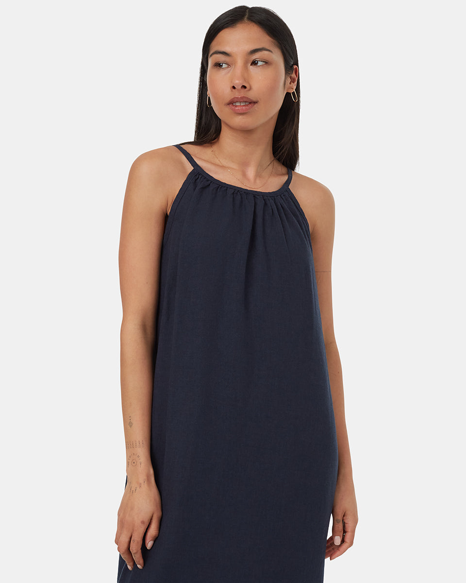 Hemp Reversible Maxi Dress — Midnight Blue by Tentree — view 5