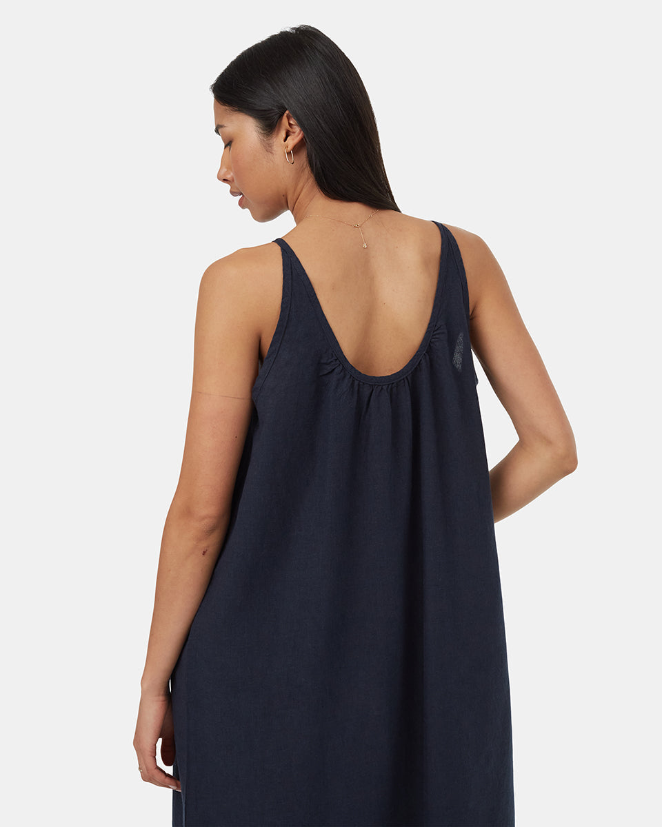 Hemp Reversible Maxi Dress — Midnight Blue by Tentree — view 4