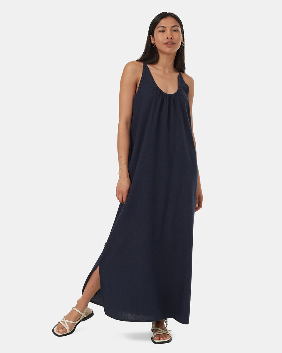 Hemp Reversible Maxi Dress — Midnight Blue by Tentree