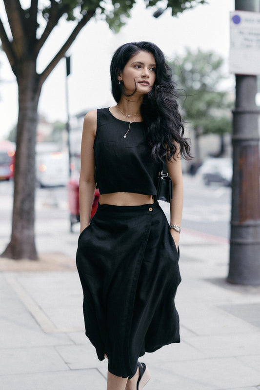 Breezy Summer Set in Black — hemp co-ord