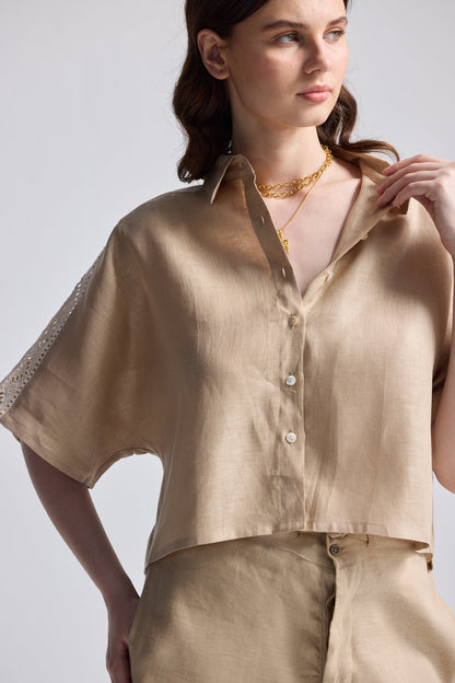 Boxy Shirt with Lace Set
