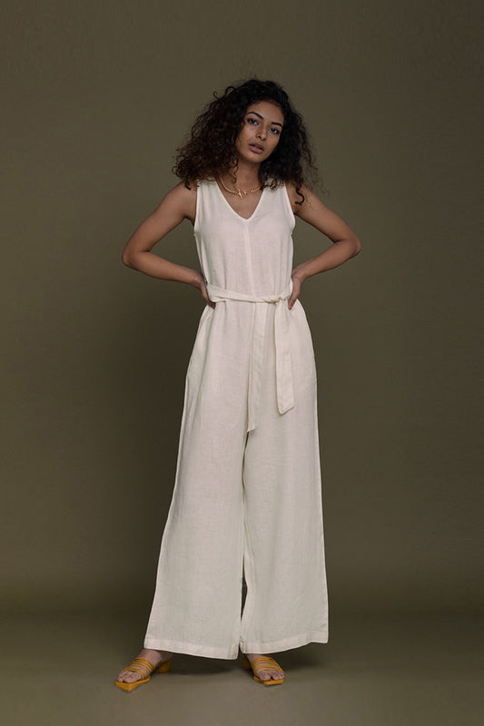 Breakfast in Bed Jumpsuit in Off-white