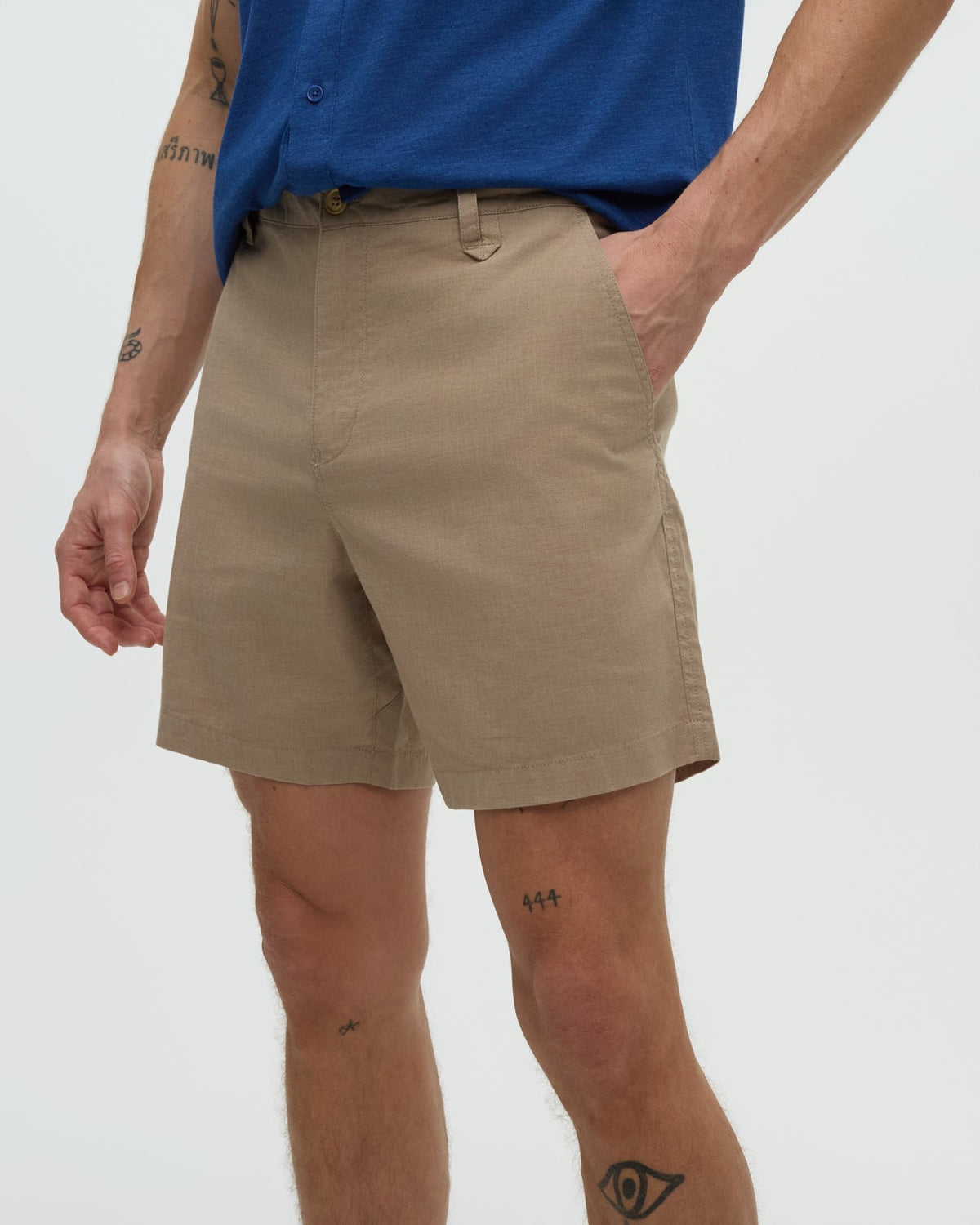 Hemp Latitude 7" Short — Khaki by Tentree — view 3