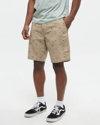 Hemp Latitude Short — Khaki Ocean Marlin by Tentree