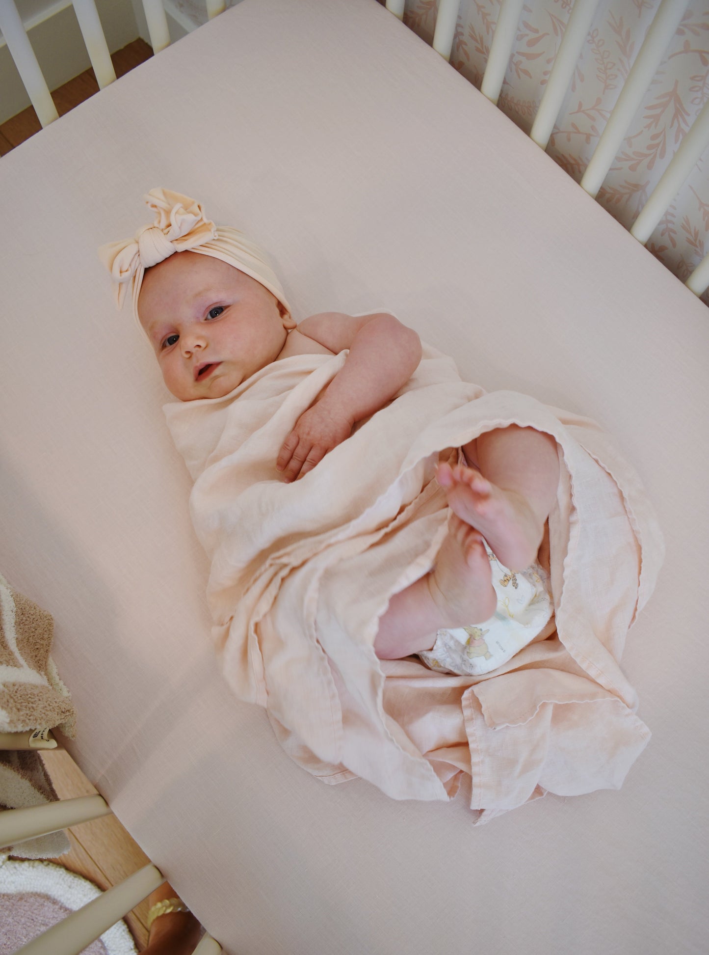 Hemp Swaddle Blanket Set in Rosewater