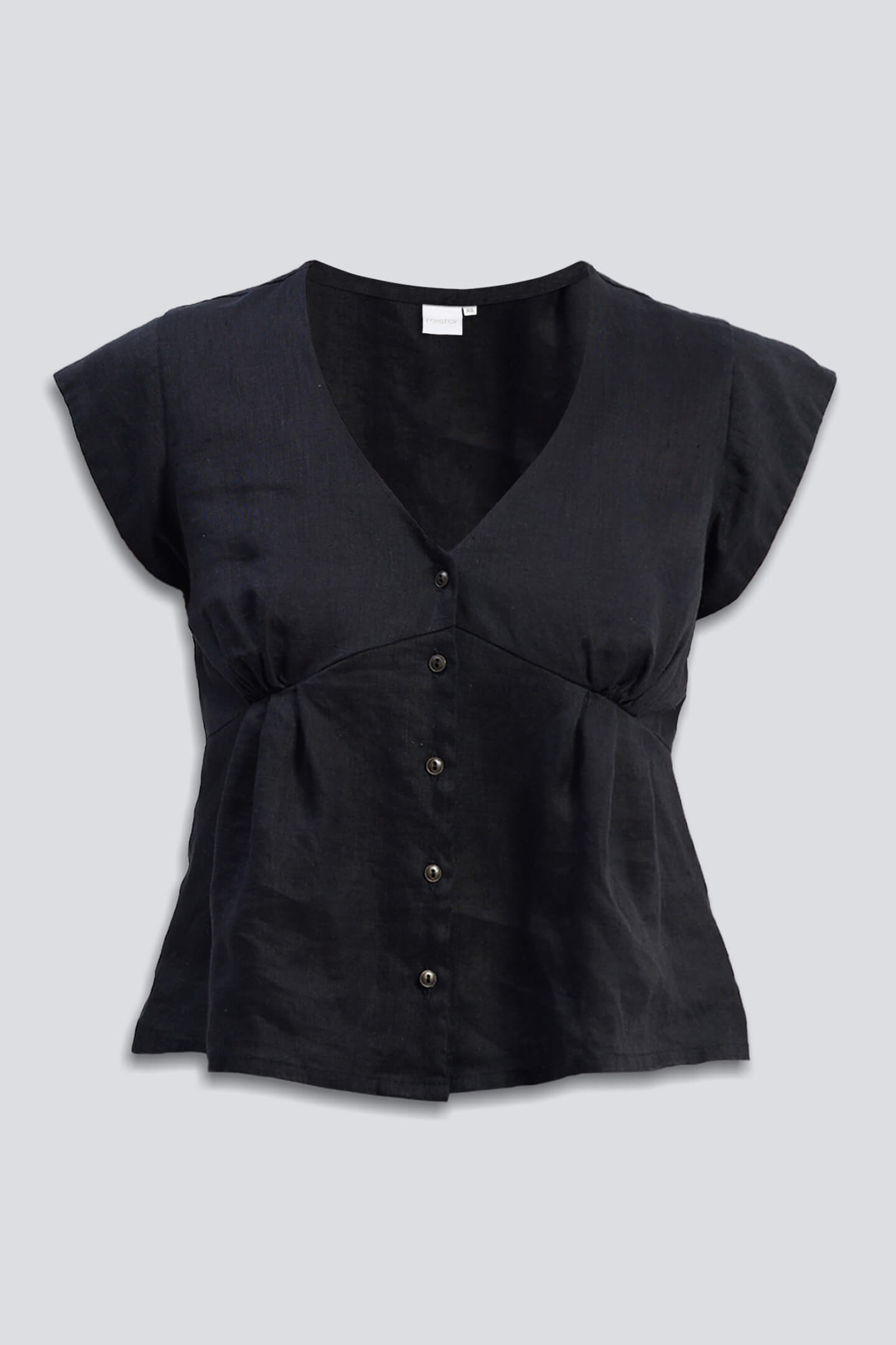 Deep V-neck short top in Black