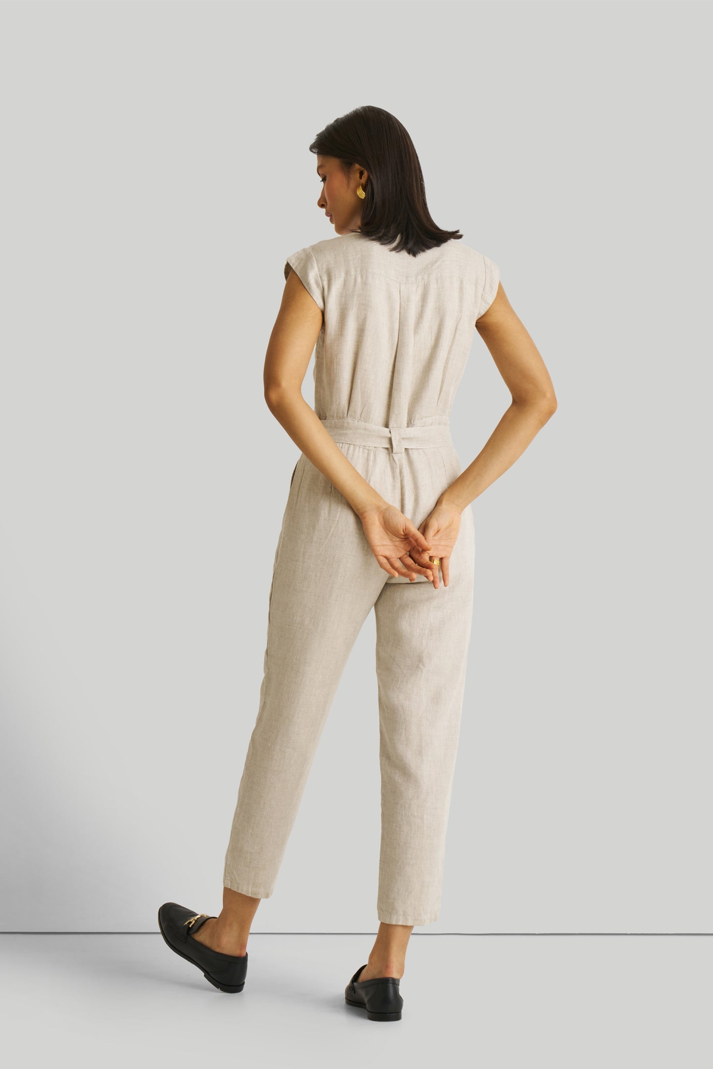 Evening Chai Jumpsuit in Light Beige