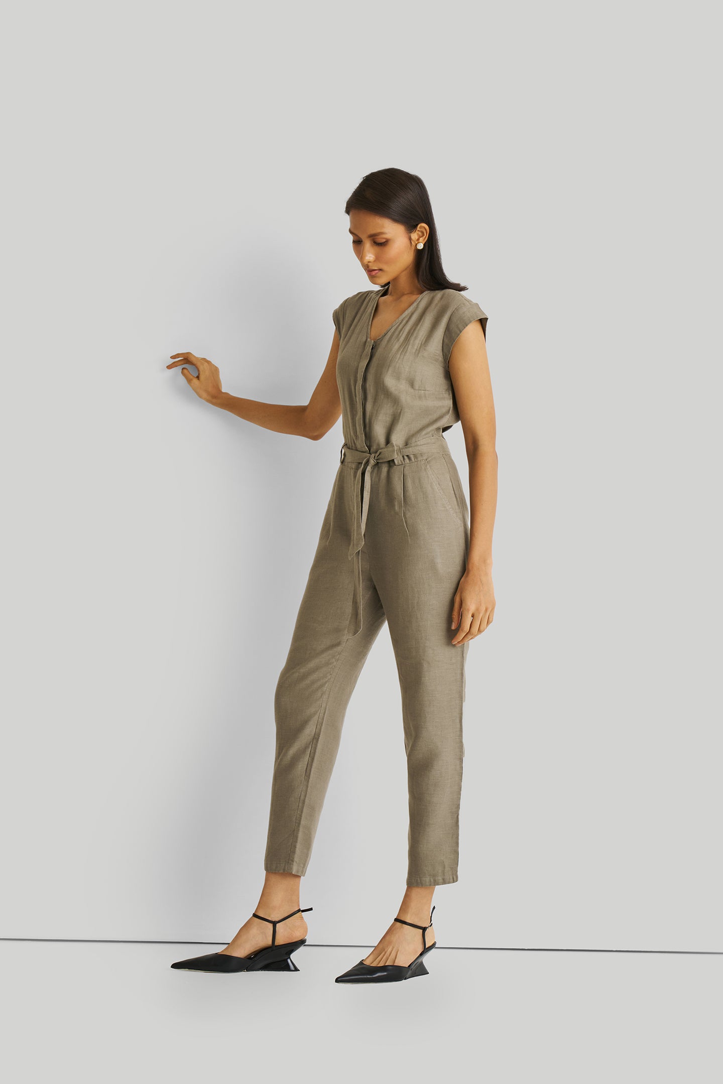 Evening Chai Jumpsuit in Dark Green