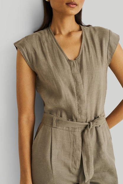 Evening Chai Jumpsuit in Dark Green