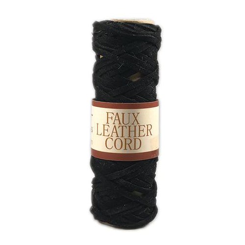 Faux Leather Cord Spools - Black