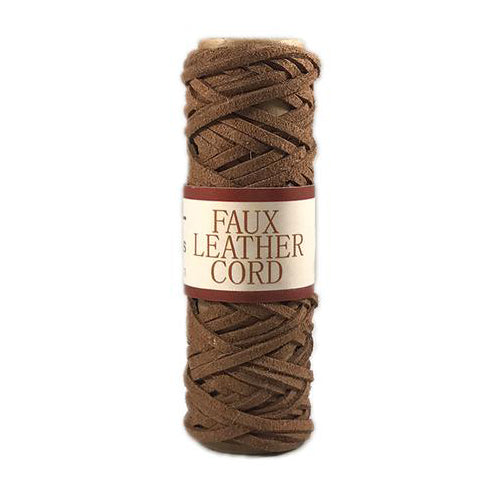 Faux Leather Cord Spools - Brown