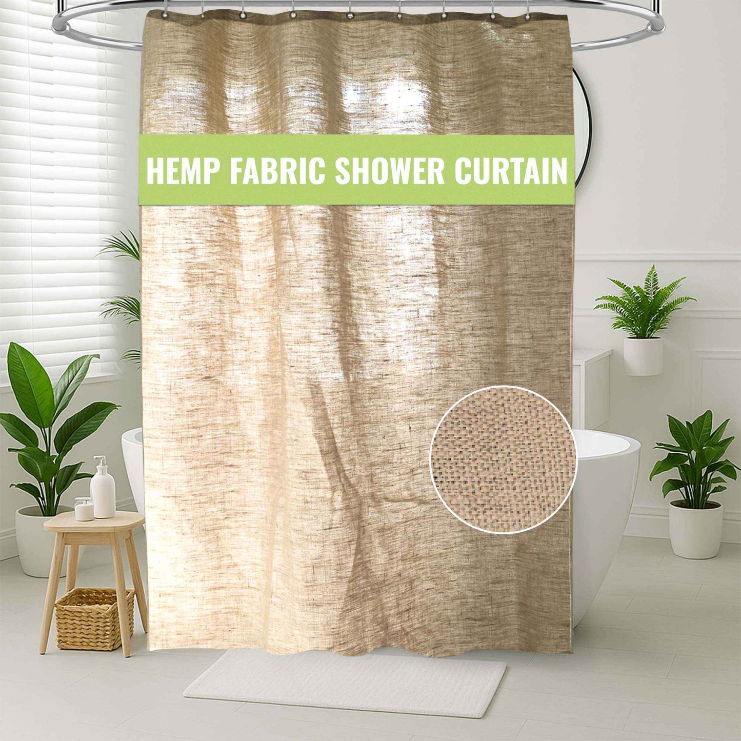 Hemp Shower Curtain – Bath, Tub + Stall Sizes – Made in USA