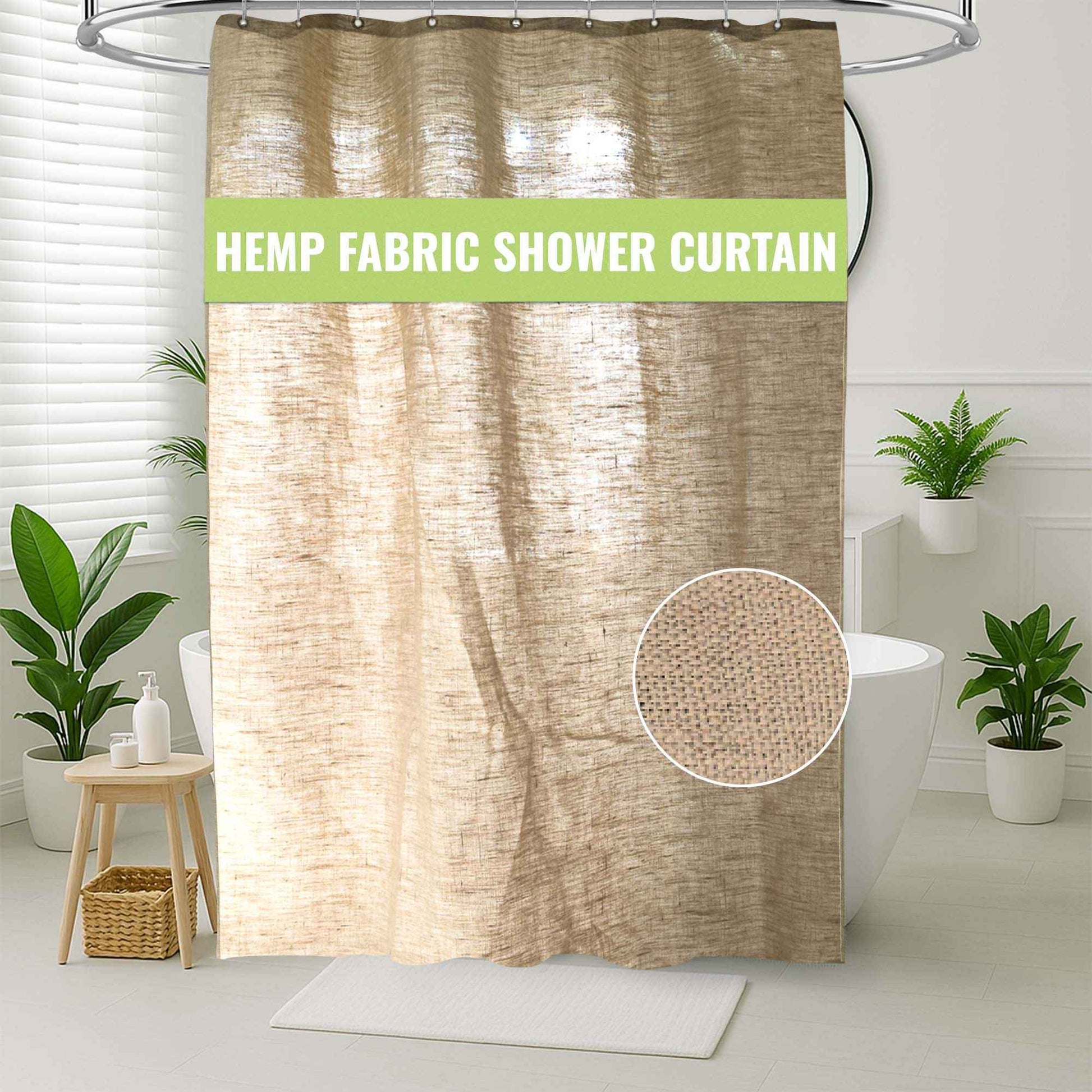 Hemp Shower Curtain – Bath, Tub + Stall Sizes – Made in USA
