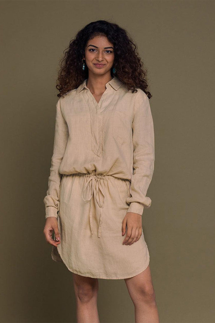 Meet me by the Cliff Dress in Sand Beige