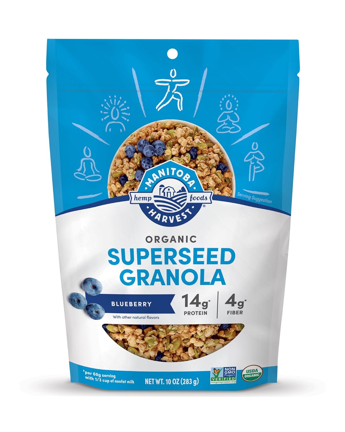 Manitoba Harvest Hemp Blueberry Granola, 10 oz, Pack of 6