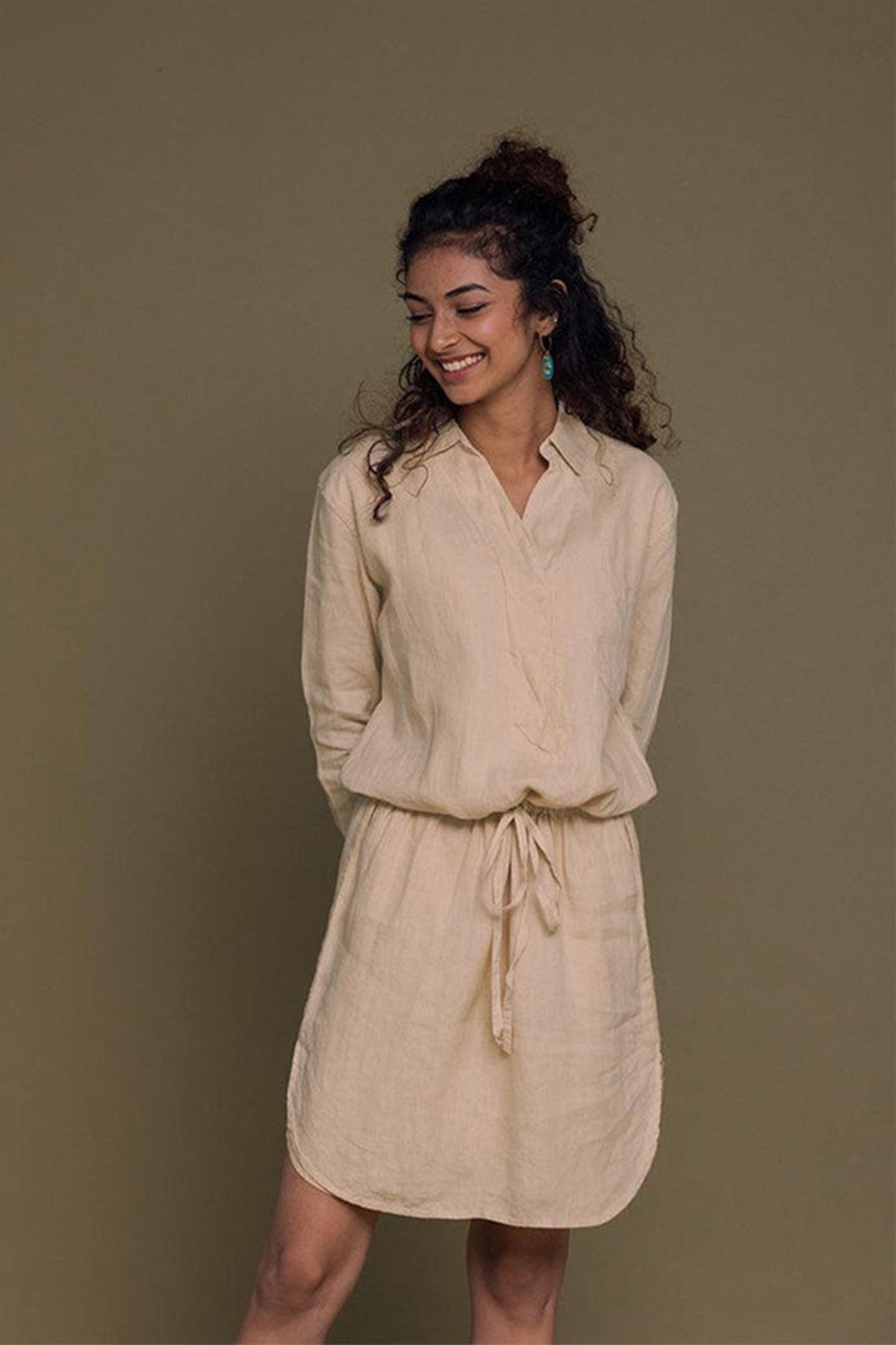 Meet me by the Cliff Dress in Sand Beige