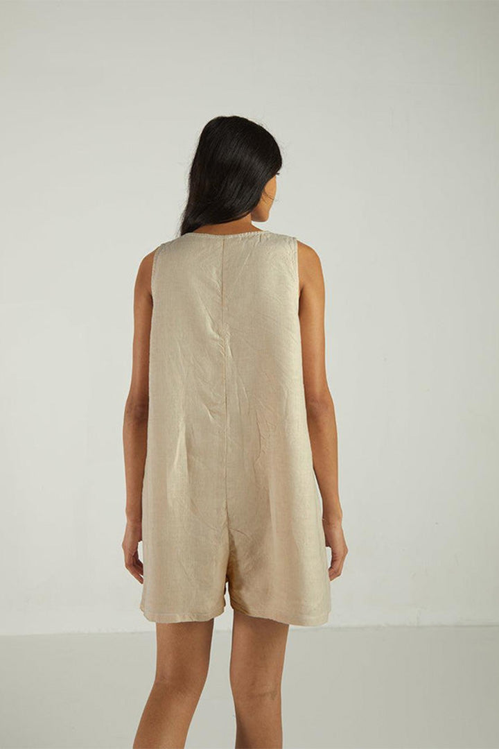 Romp and Play Romper In Sand Beige